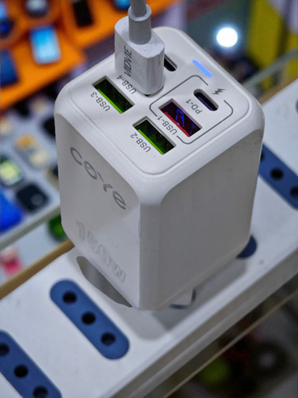 Cargador Rápido 150w Thek 4 Usb 2 Tipo C Universal Modelo Cd-14 Blanco 7