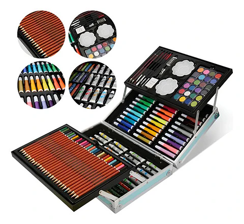 Set De Arte Profesional 145 Piezas Con Maletín Aluminio
