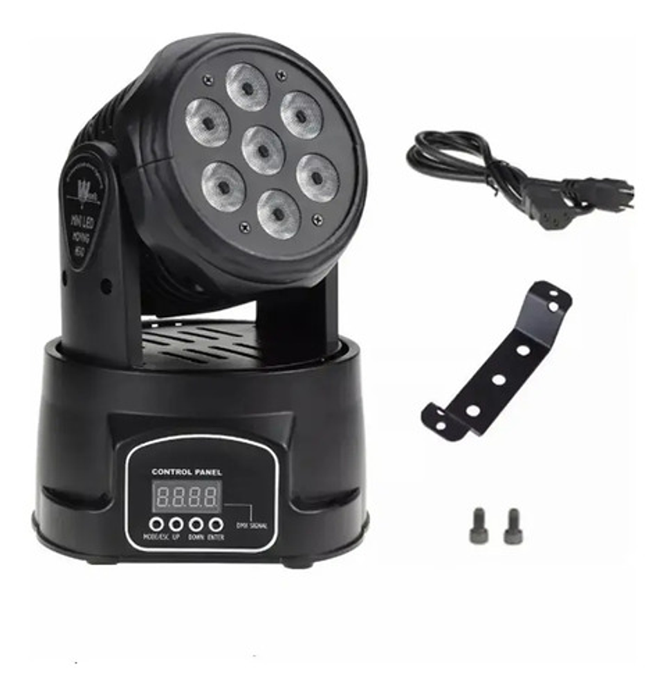 Luz Led Cabezal Móvil 7x10w Rgbw Dmx Mini Spot Escenario 5