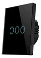 Interruptor Táctil Vidrio Templado 3 Botones Negro - Miniatura 1