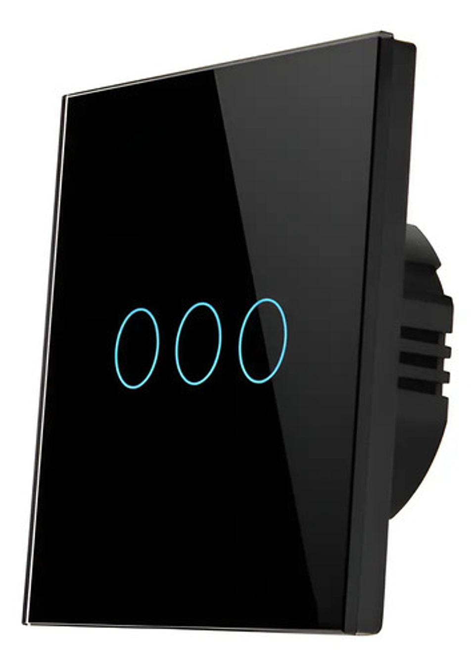 Interruptor Táctil Vidrio Templado 3 Botones Negro 1