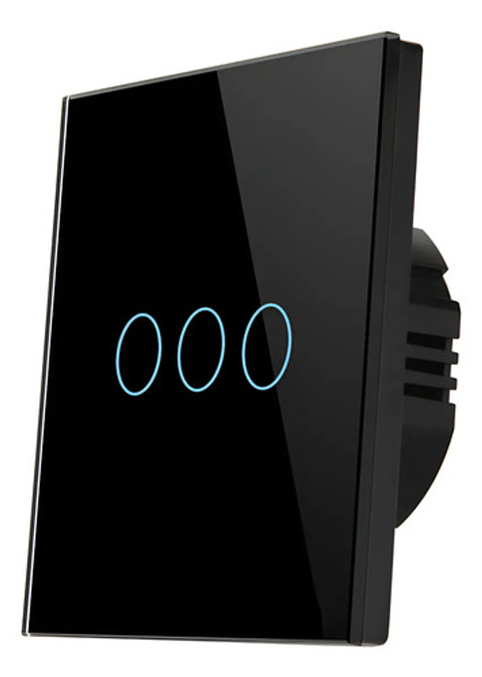 Interruptor Táctil Vidrio Templado 3 Botones Negro 2