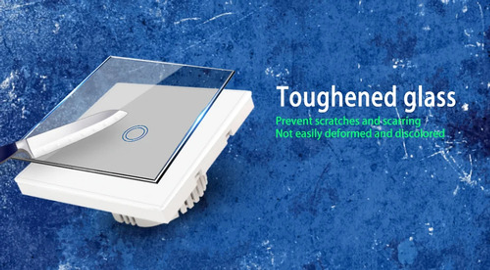 Interruptor Táctil Vidrio Templado 3 Botones Negro 7