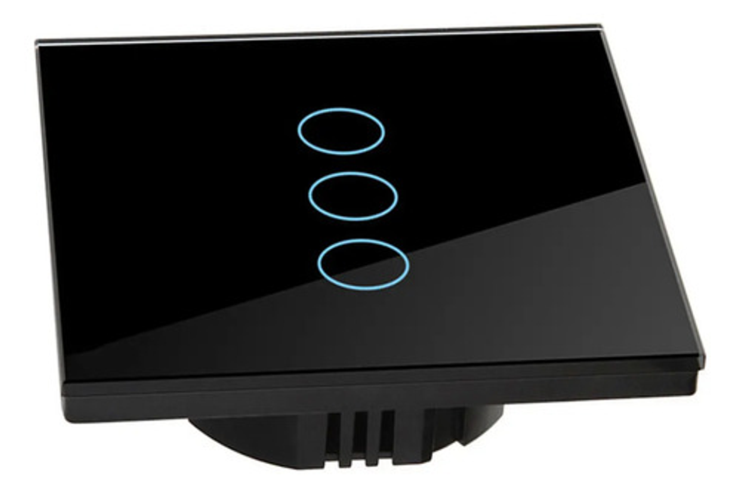 Interruptor Táctil Vidrio Templado 3 Botones Negro 10