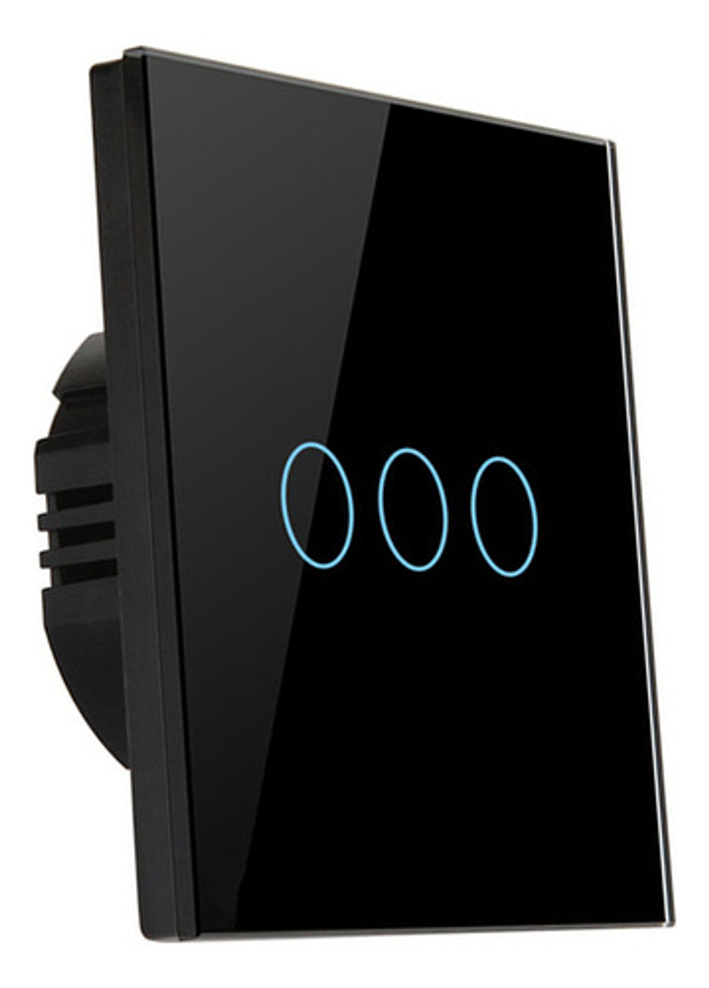 Interruptor Táctil Vidrio Templado 3 Botones Negro 11