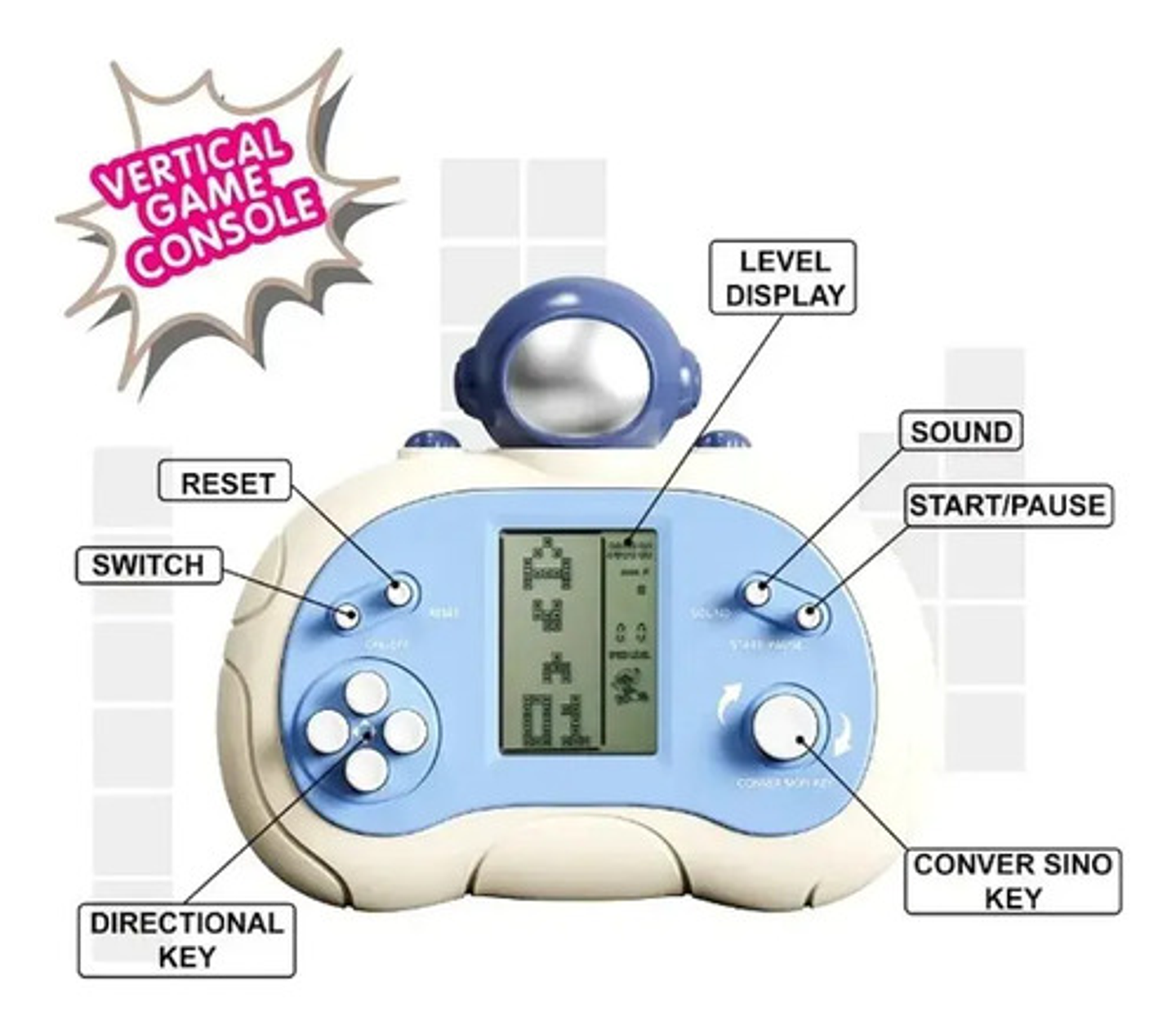 Consola Portátil Infantil Tetris Clásico Animalitos 3