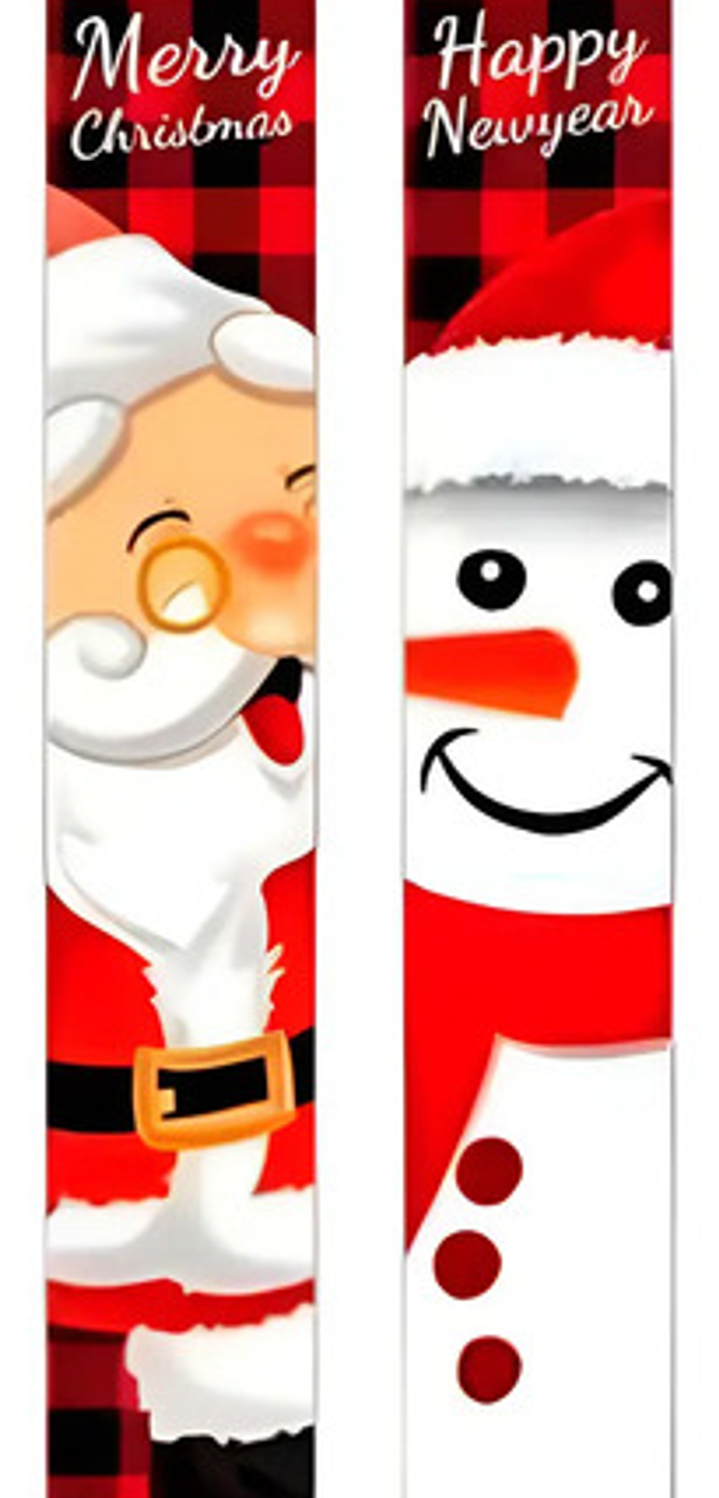 Banderines Navideños De Tela 180x30cm Par Decoración Puerta 1