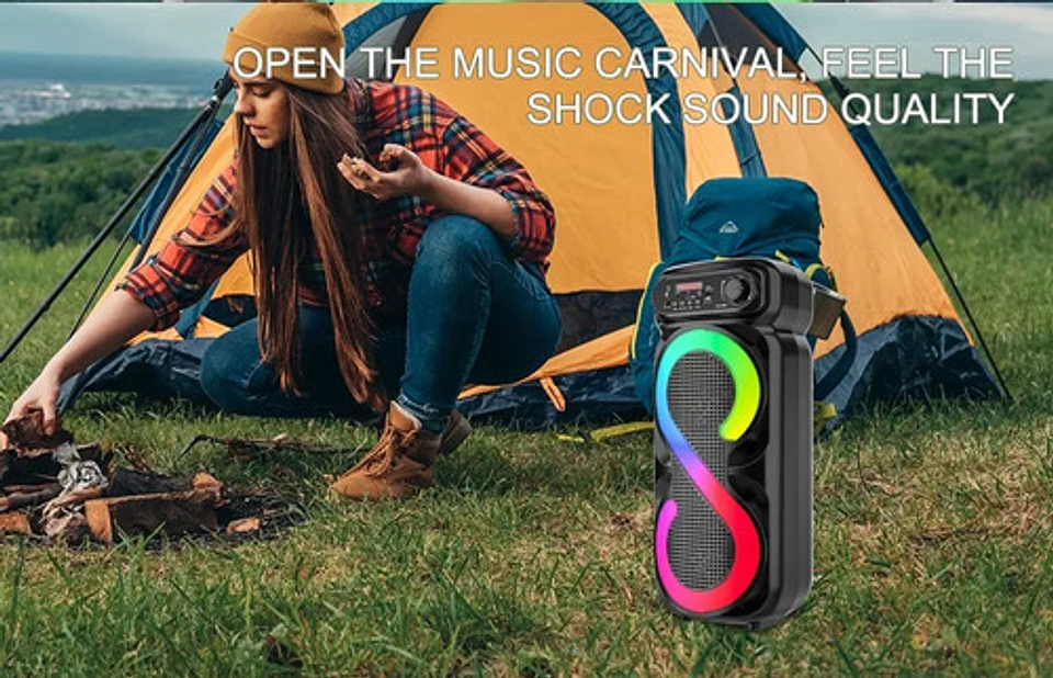 Parlante Bluetooth Portátil Zqs4270m Luces Led Micrófono 6