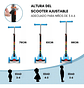 Scooter Infantil 3 Ruedas Ajustable Con Luces Reforzado Azul Claro - Miniatura 8