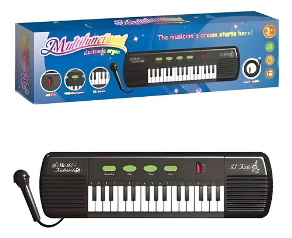 Teclado Electrónico Infantil 31 Teclas Con Micrófono Y Cable 2