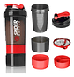 Shaker Proteina Botella Fitness Mezclador Batidos Color Negro - Miniatura 1