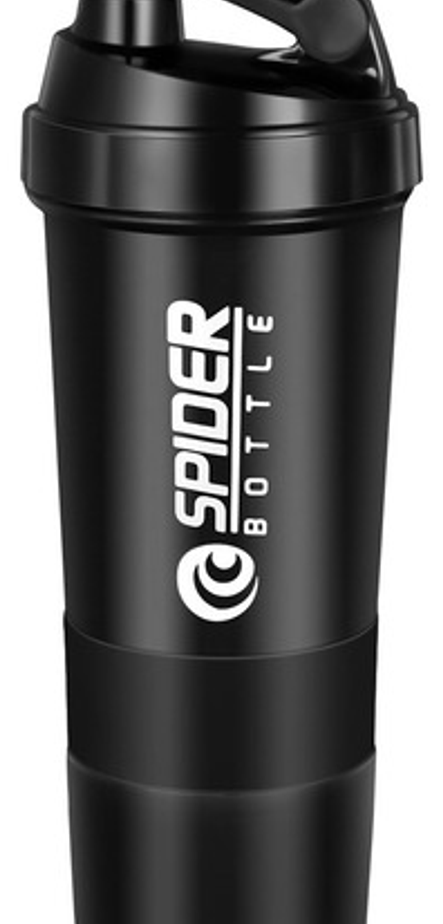 Shaker Proteina Botella Fitness Mezclador Batidos Color Negro 3