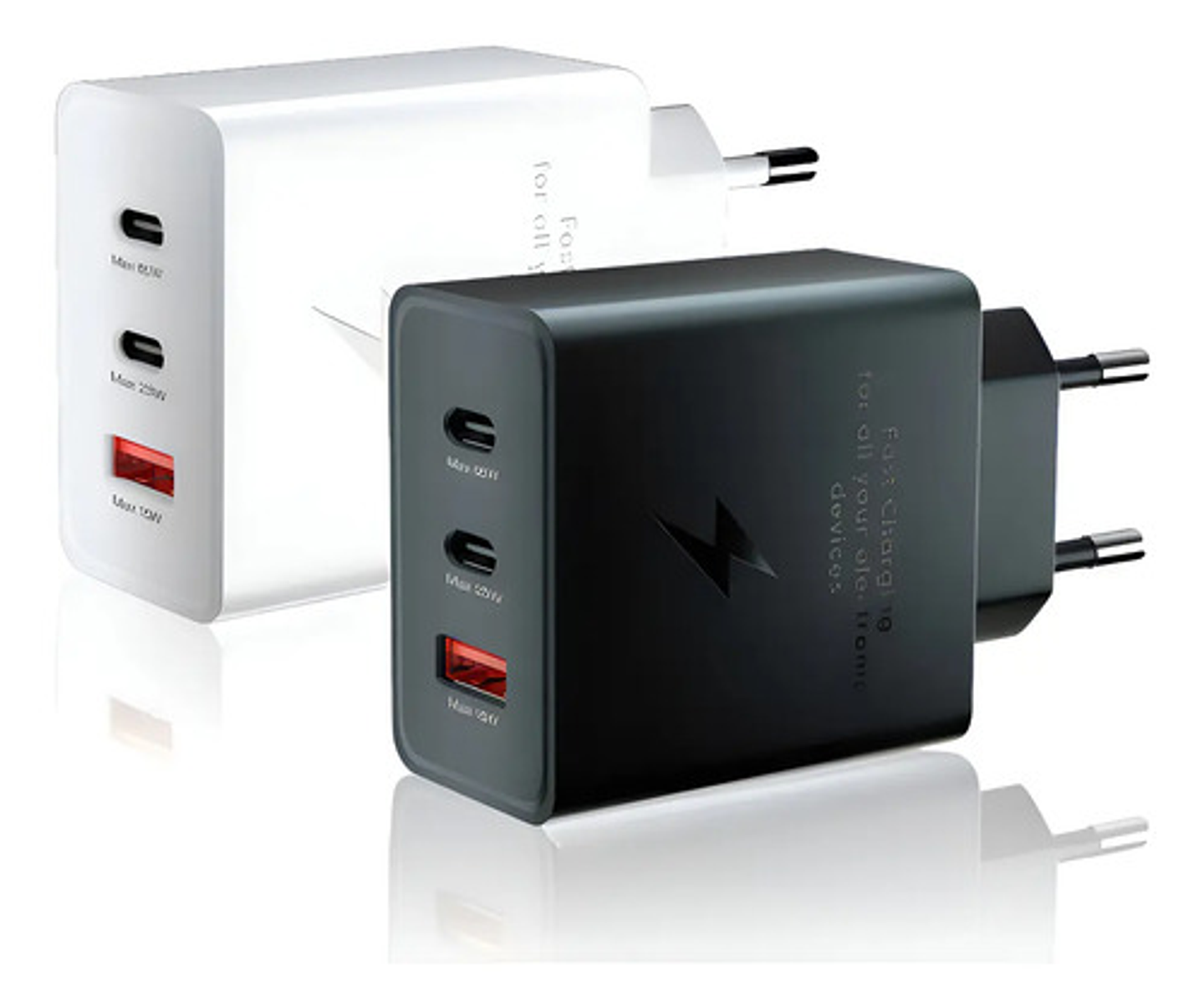 Cargador Carga Super Rápida 65w Usb C + Usb + Negro 1