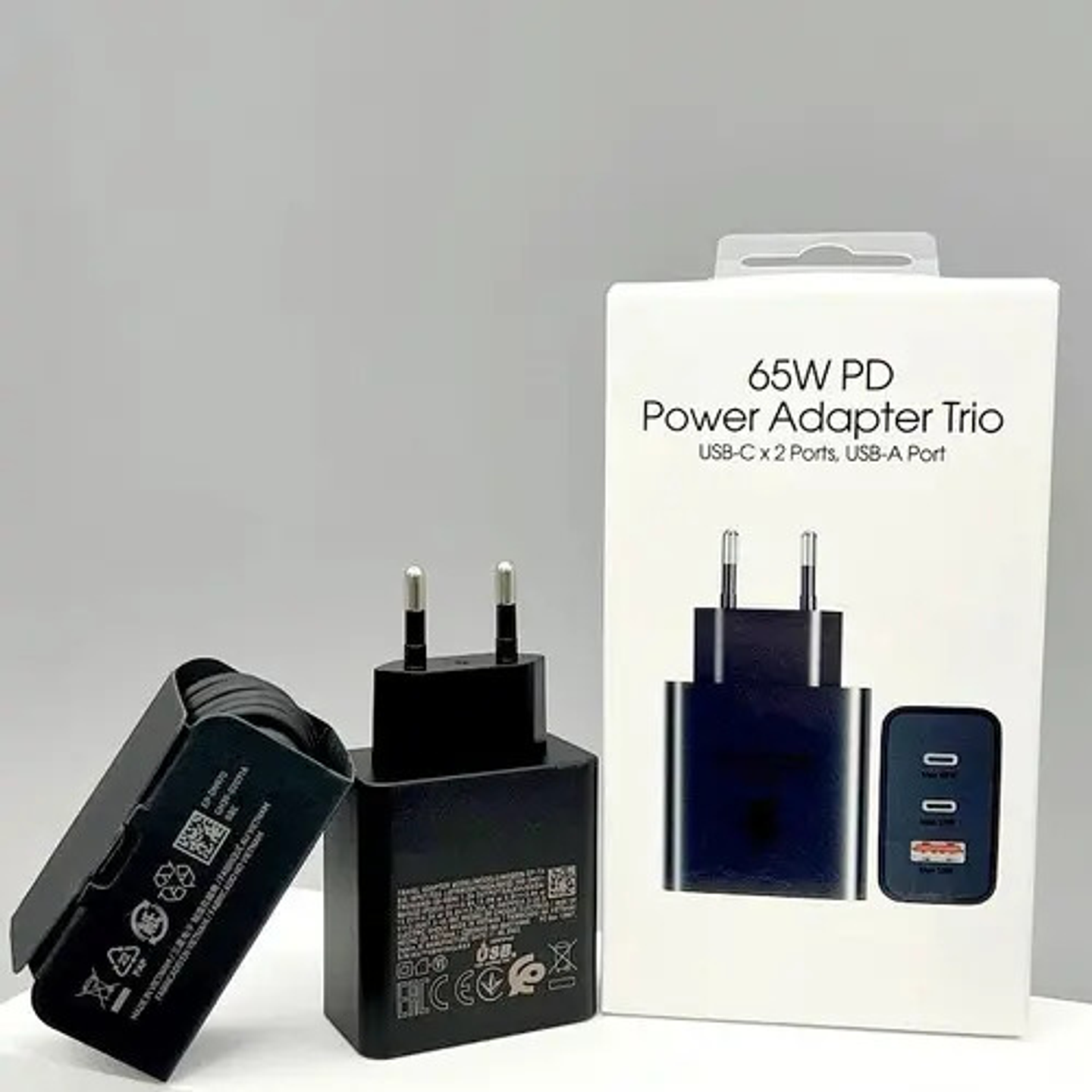 Cargador Carga Super Rápida 65w Usb C + Usb + Negro 2