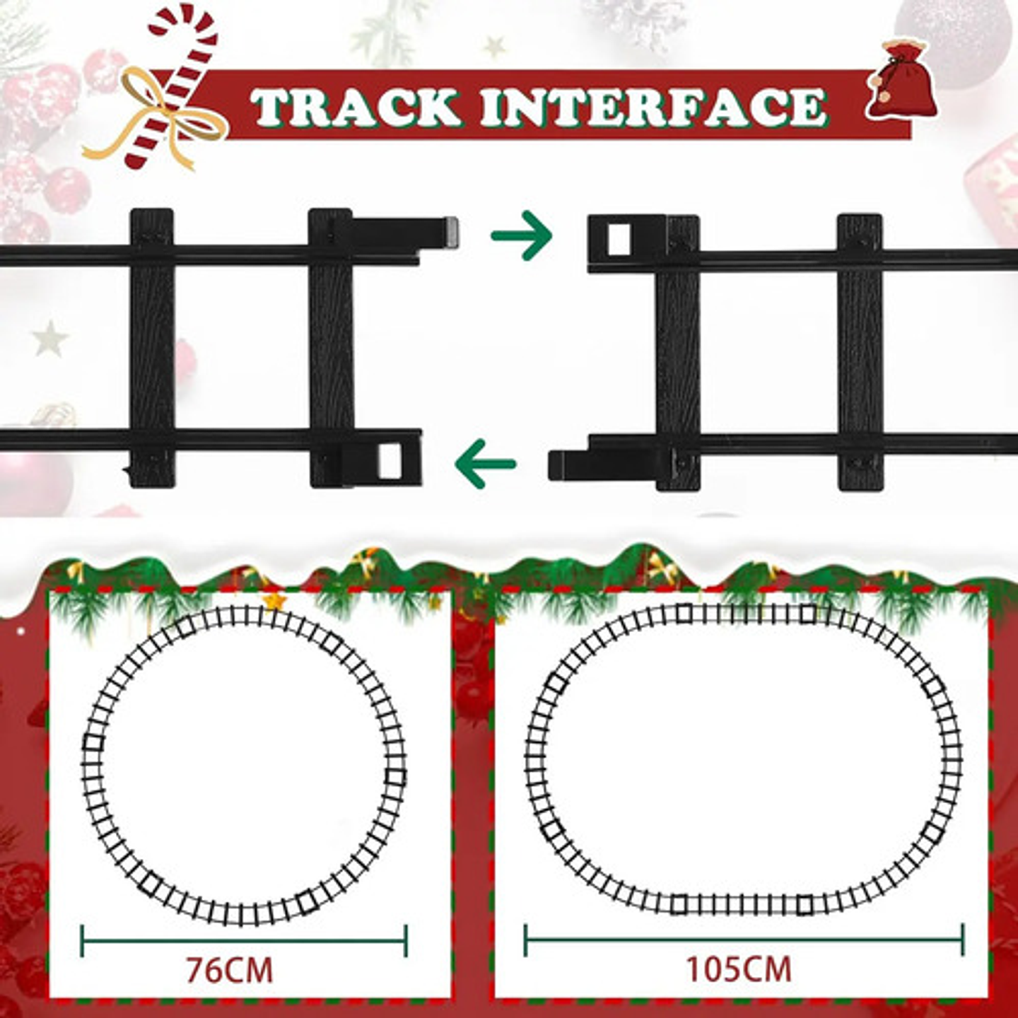 Tren Eléctrico Navidad Con Luz Y Sonido Locomotora Pilas 4