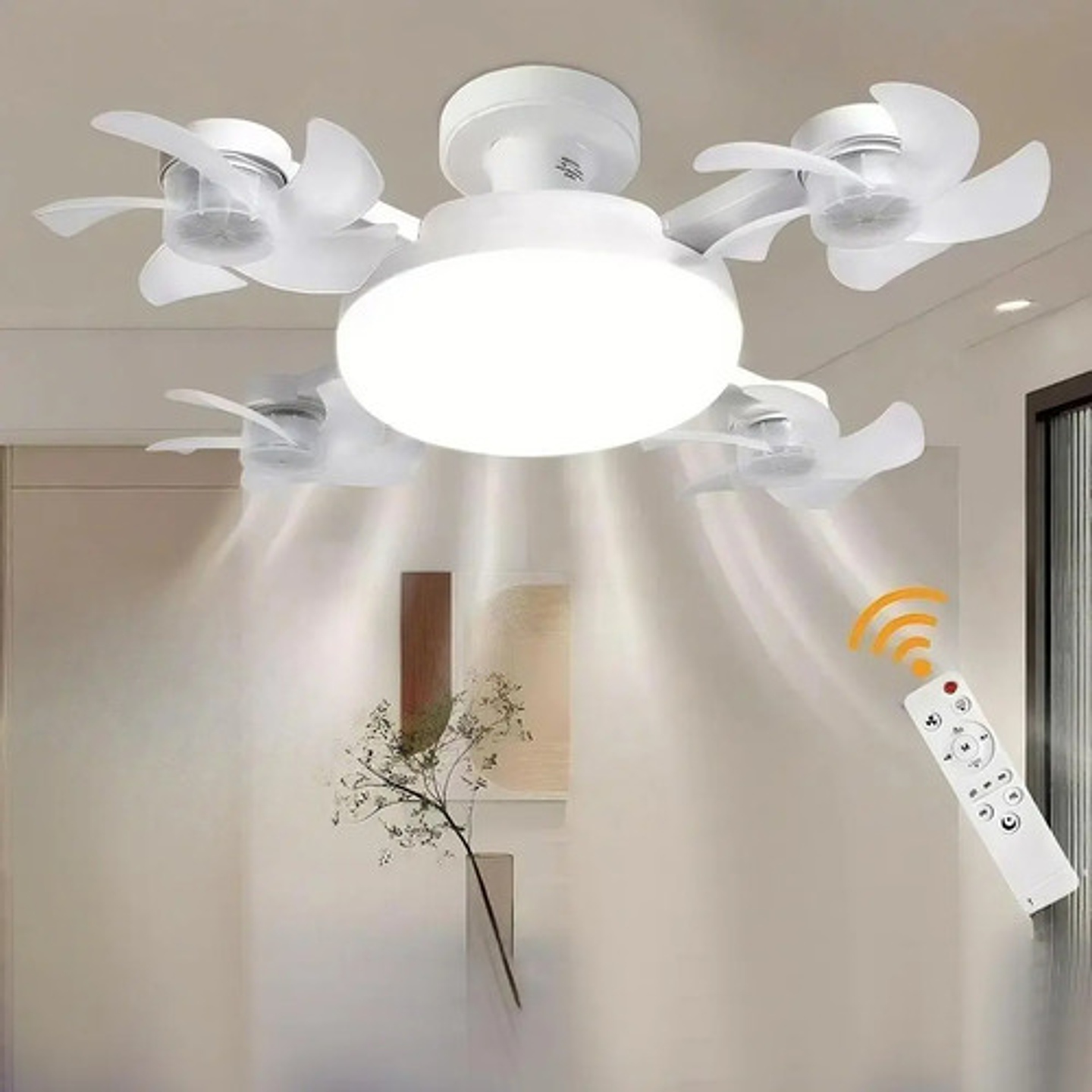 Ventilador Techo Dron 4 Luces Led 20  Control Inteligente 6