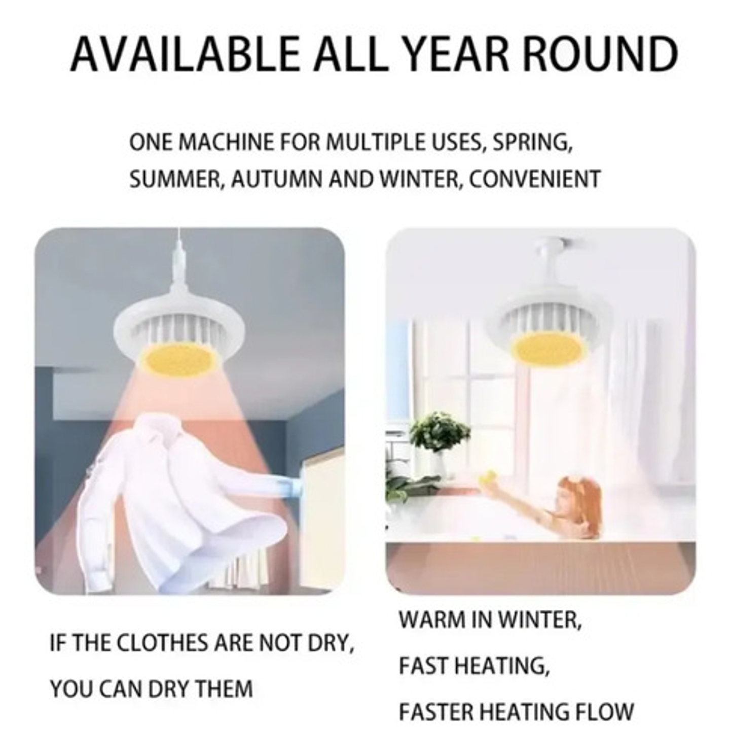 Lámpara Calefacción E27 Aire Caliente Con Control Remoto 6