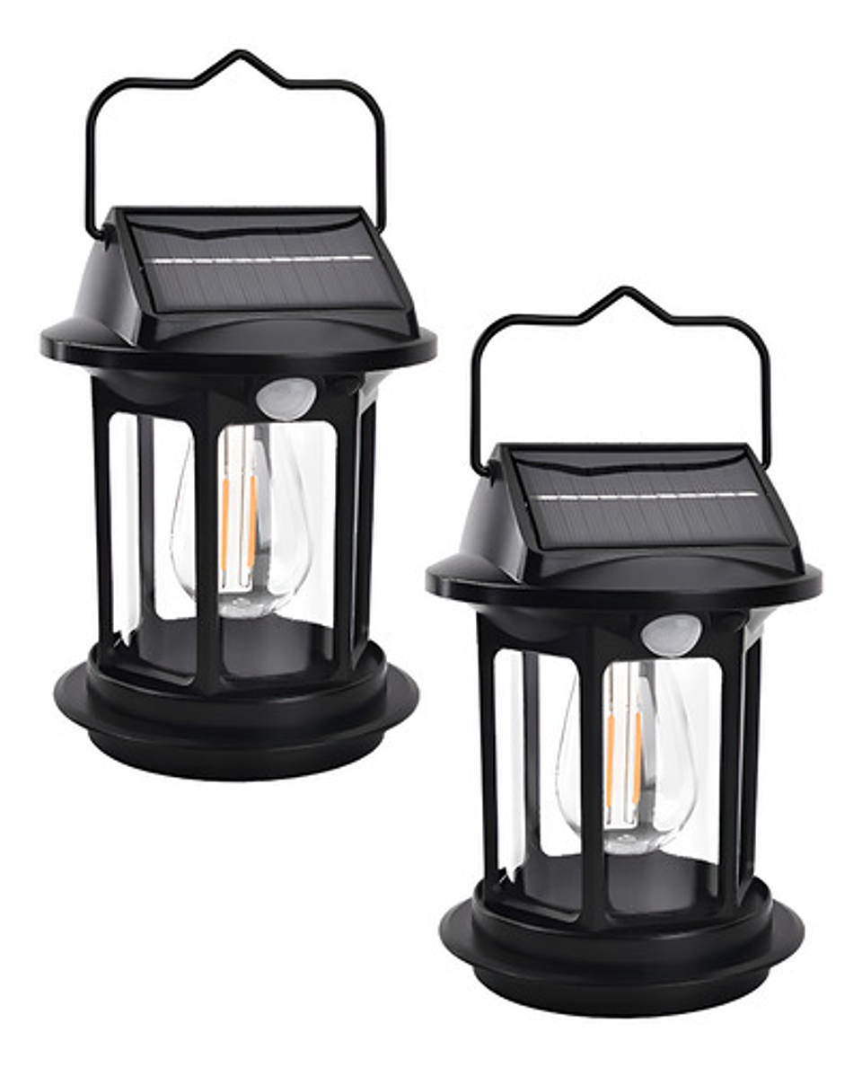 Linterna Solar Recargable Usb Thek Jd-7801 Led Sensor Movimiento Acampar Negro 1