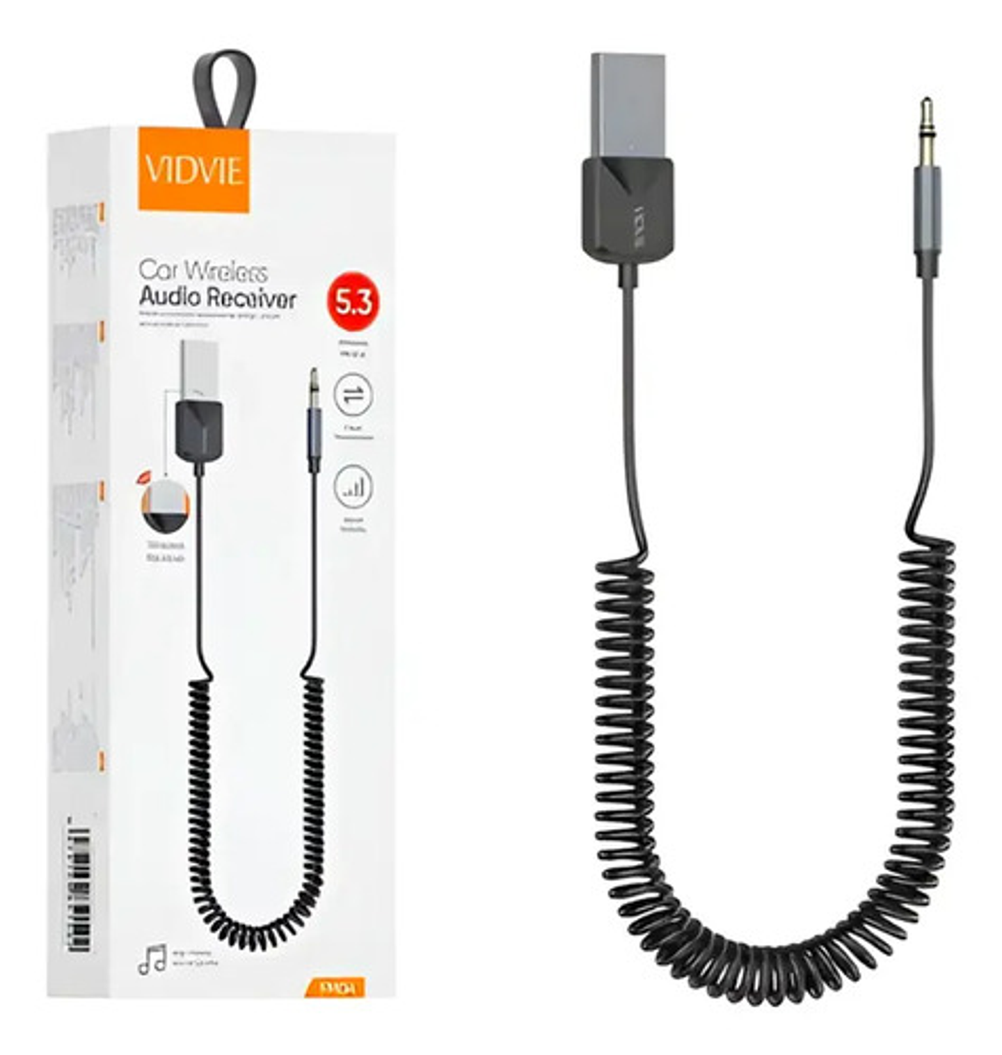 Adaptador Receptor Bluetooth 5.3 Para Auto Con Aux 3.5mm Y Usb Vidvie Cb502 2