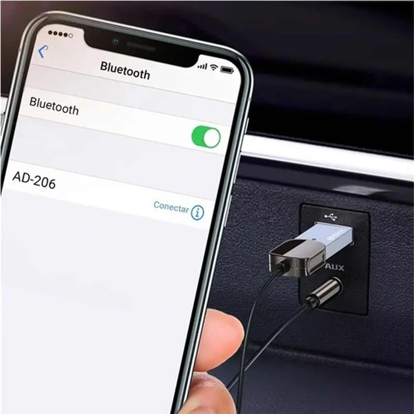 Adaptador Receptor Bluetooth 5.3 Para Auto Con Aux 3.5mm Y Usb Vidvie Cb502 5