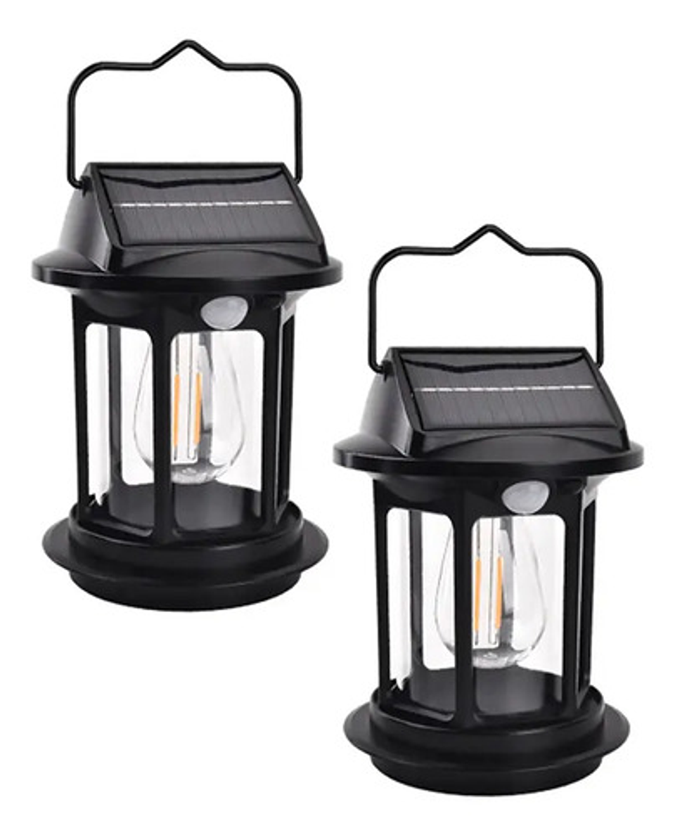 Linterna Solar Recargable Usb Thek Jd-7801 Led Sensor Movimiento Acampar Negro 1