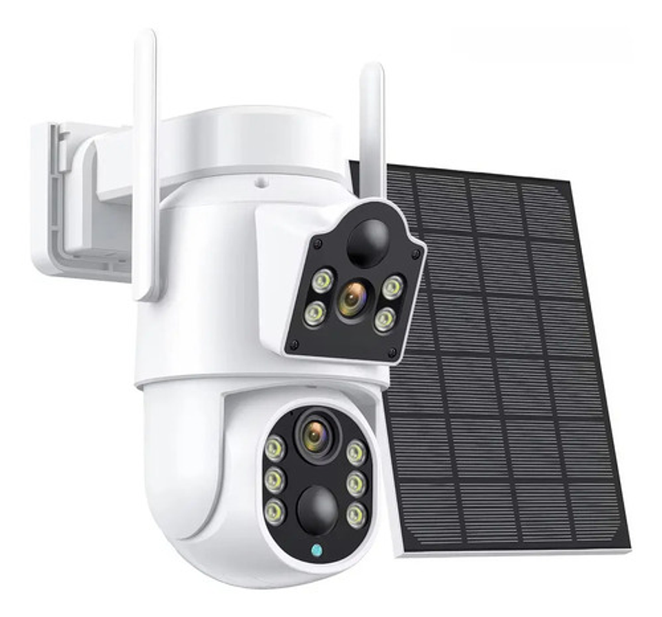 Cámara Solar Exteriores  Fhd Inalámbrica Dual Lente 360grado 1