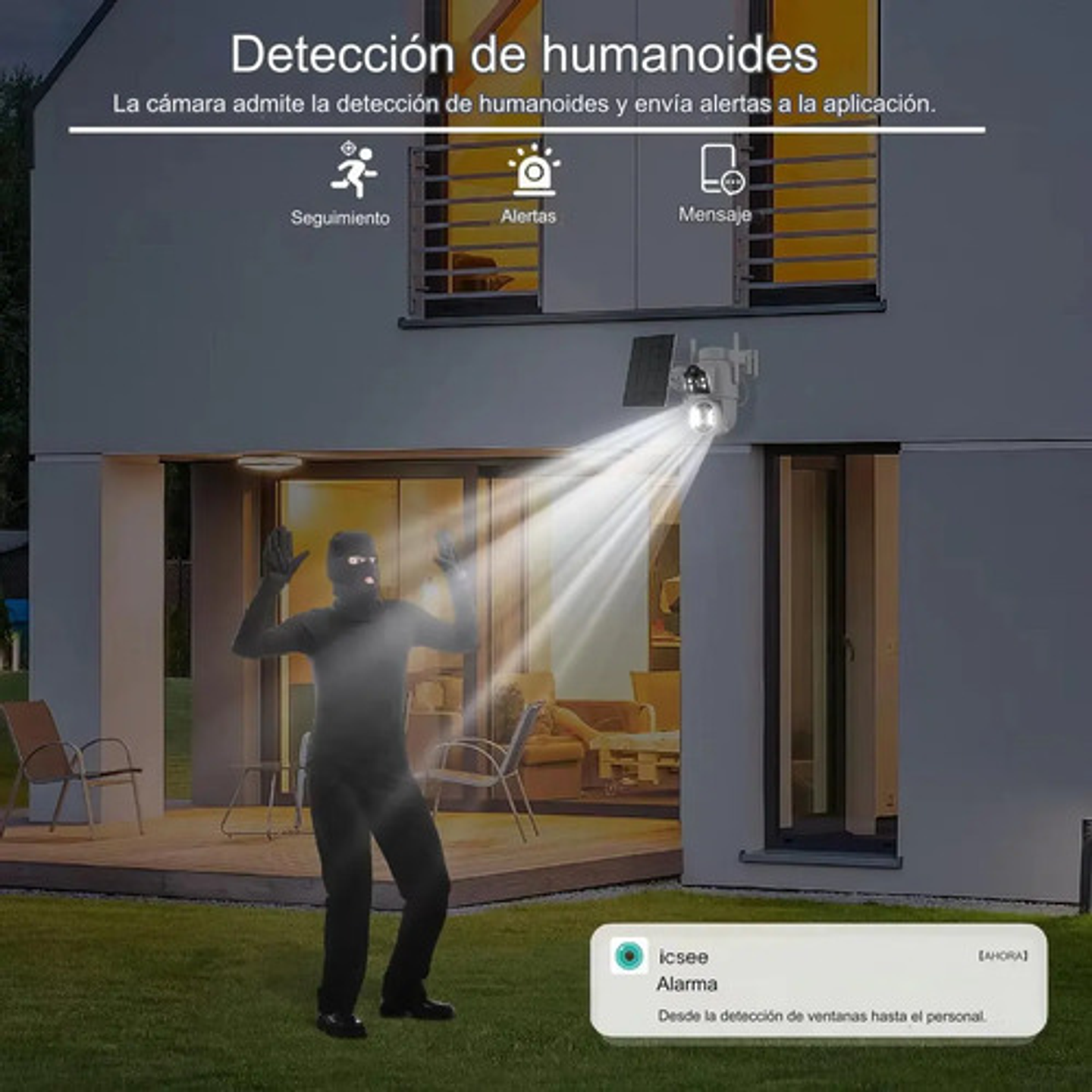 Cámara Solar Exteriores  Fhd Inalámbrica Dual Lente 360grado 6