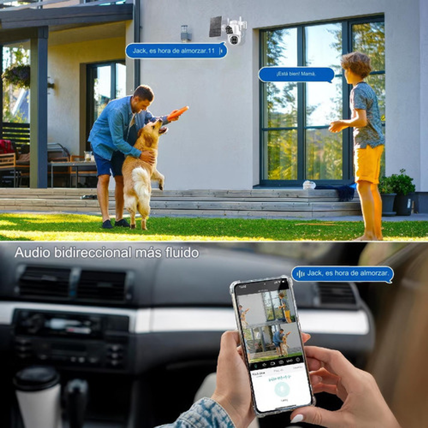 Cámara Solar Exteriores  Fhd Inalámbrica Dual Lente 360grado 10