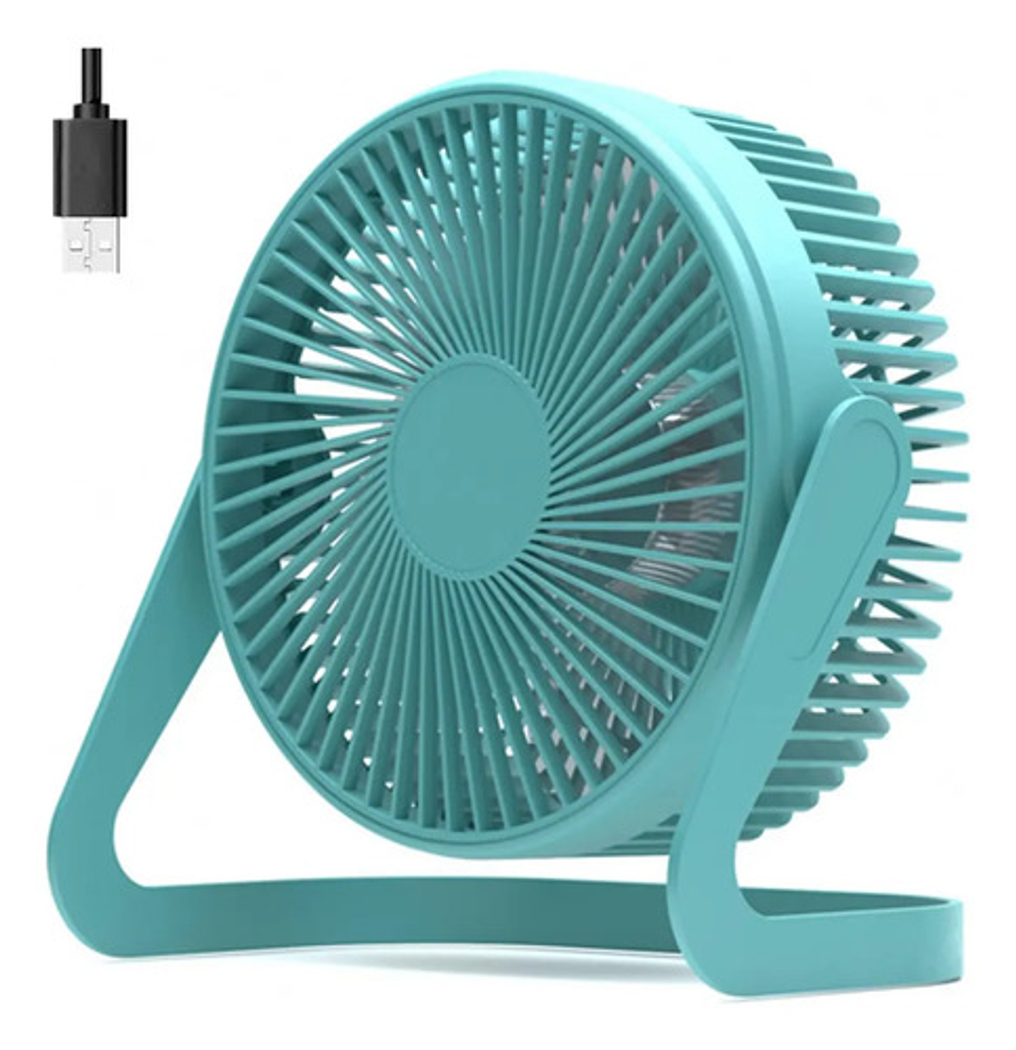 Mini Ventilador De Mesa Usb 6 Silencioso Portátil Ideal Turquesa 1