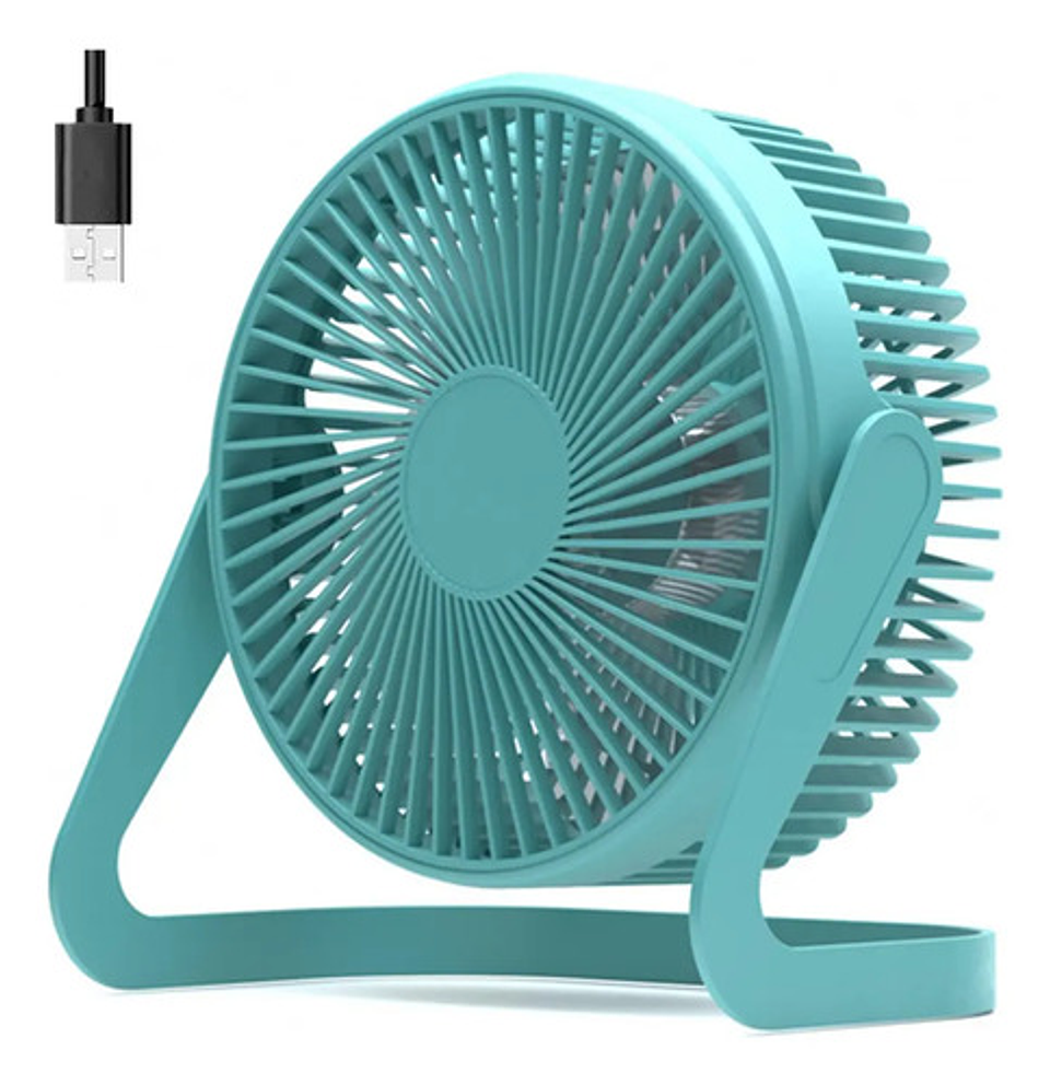 Mini Ventilador De Mesa Usb 6 Silencioso Portátil Ideal Turquesa 1