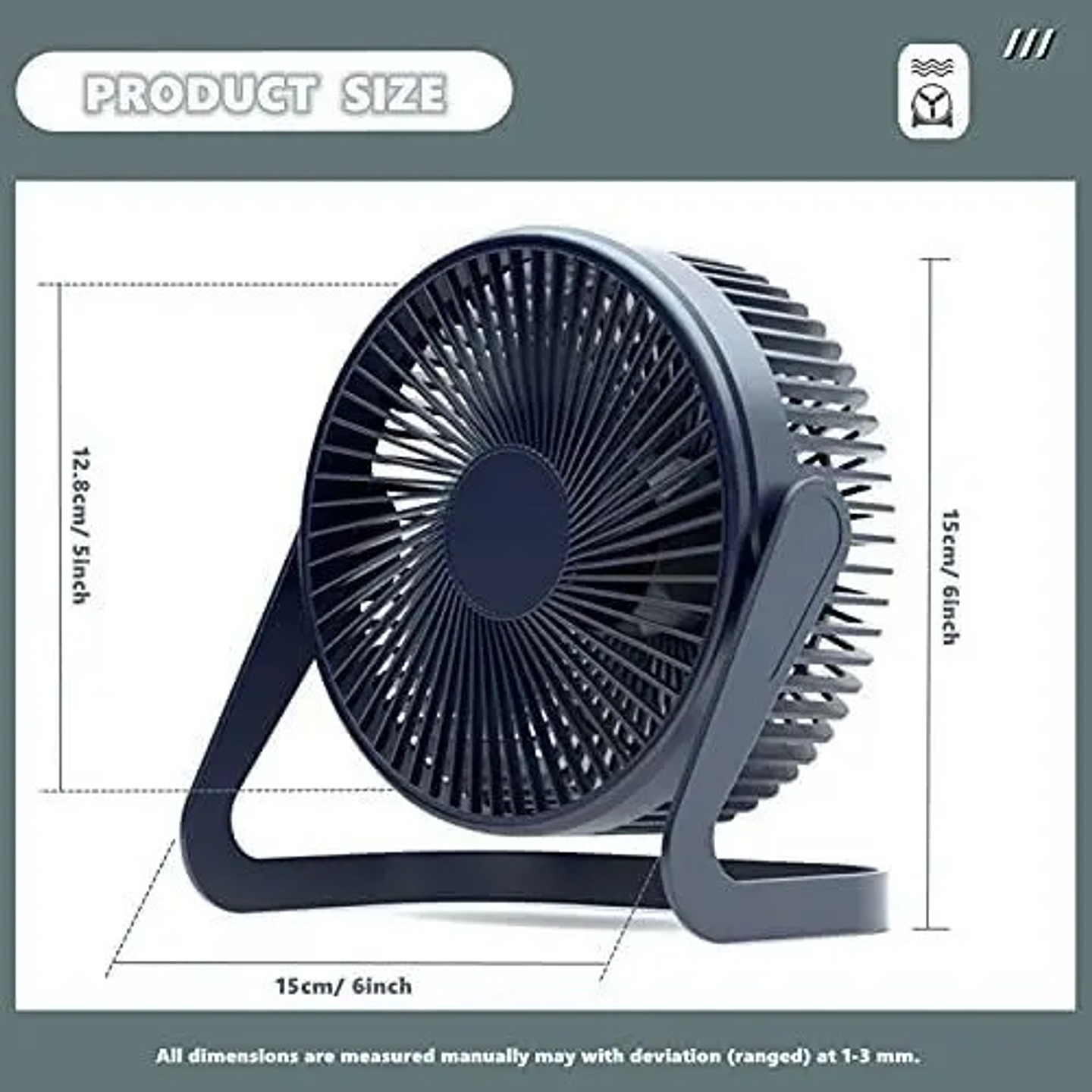 Mini Ventilador De Mesa Usb 6 Silencioso Portátil Ideal Turquesa 2