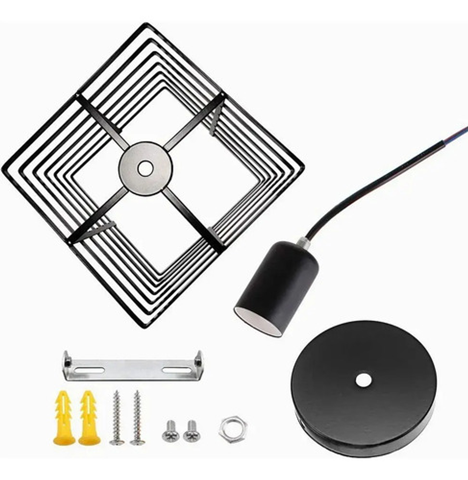 X2 Lámparas Colgantes Vintage Negro Industrial + Foco 4