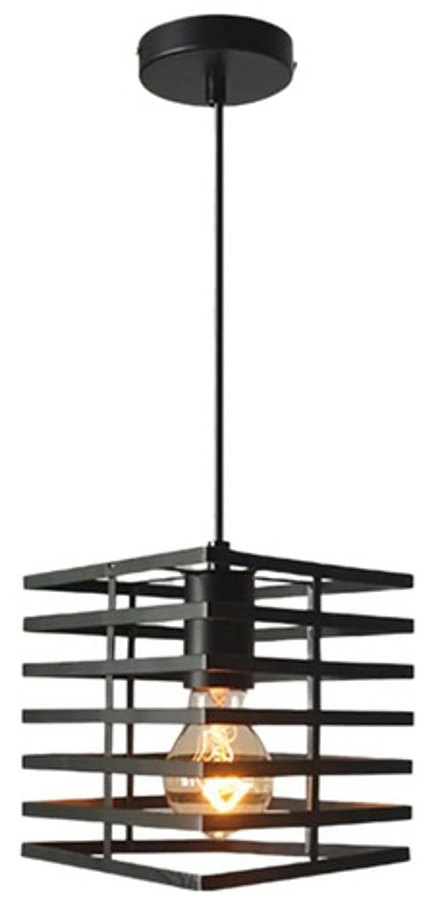 X2 Lámparas Colgantes Vintage Negro Industrial + Foco 6