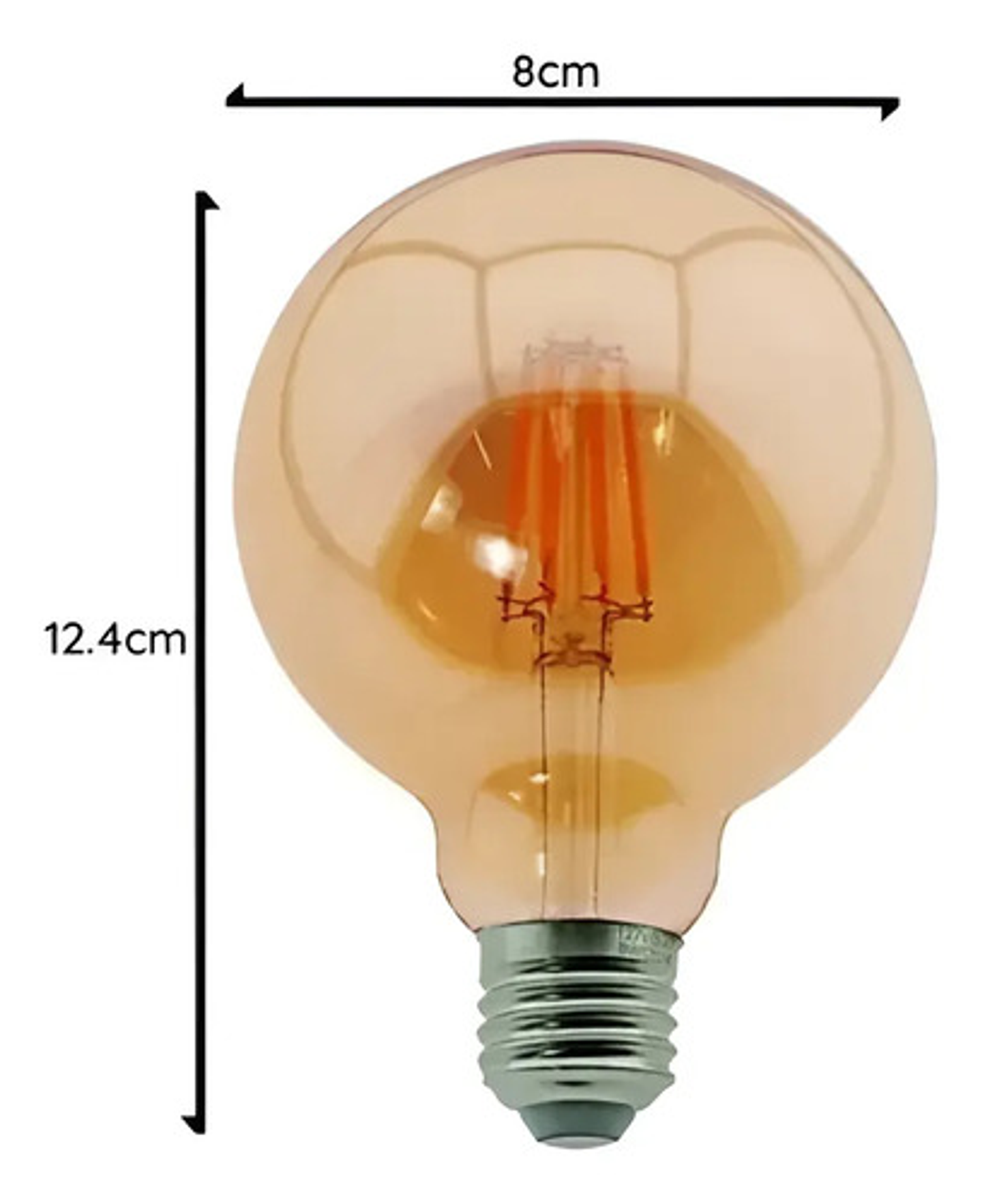 Ampolleta Led G80 Globo Vintage Filamento Retro 8w E27 2700k 6