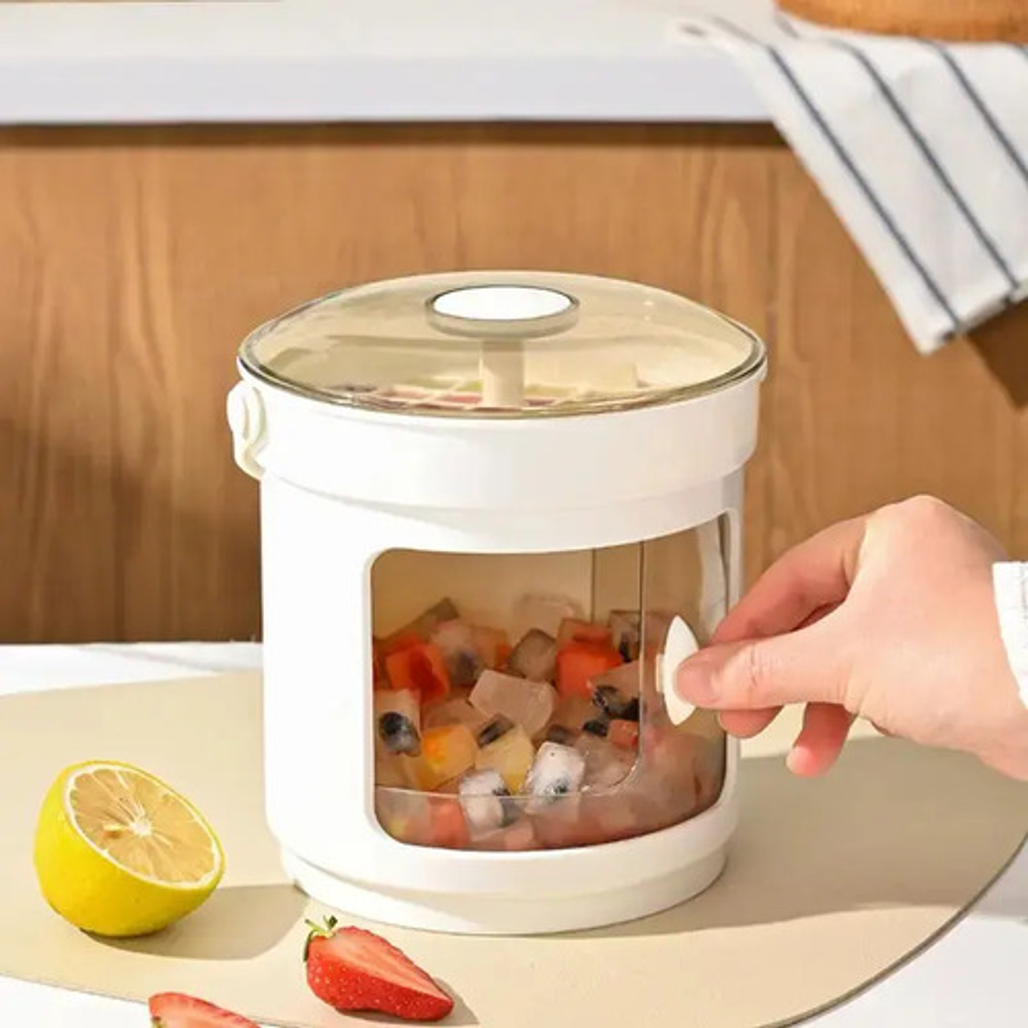 Bandejas Hielo Con Tapa Y Contenedor 36 Cubos Congelador 4