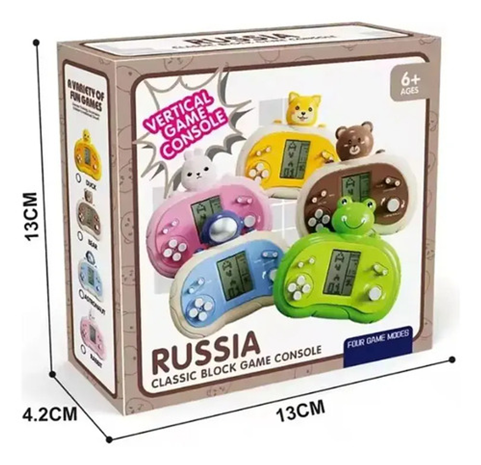 Consola Portátil Infantil Tetris Clásico Animalitos 5