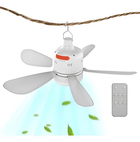 Ventilador Techo Portátil Led Control Remoto Aire Para Campi