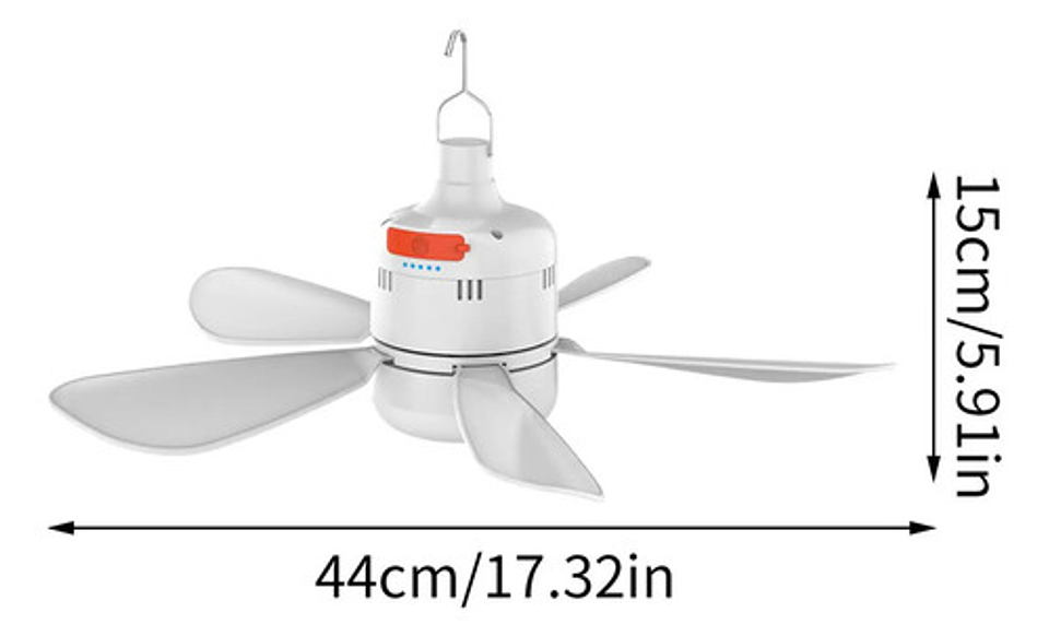 Ventilador Techo Portátil Led Control Remoto Aire Para Campi 7