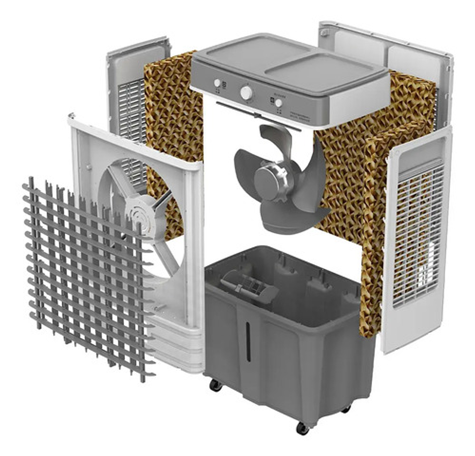 Enfriador Aire Evaporativo Industrial 5000m3 40 L Gris 3