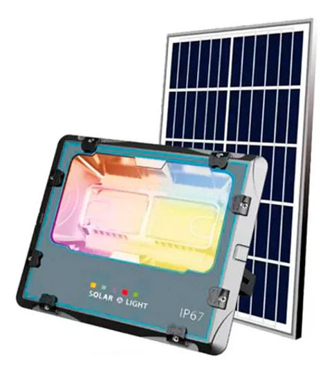 Foco Solar Led 200w Rgb Exterior Ip67 Calida Fria