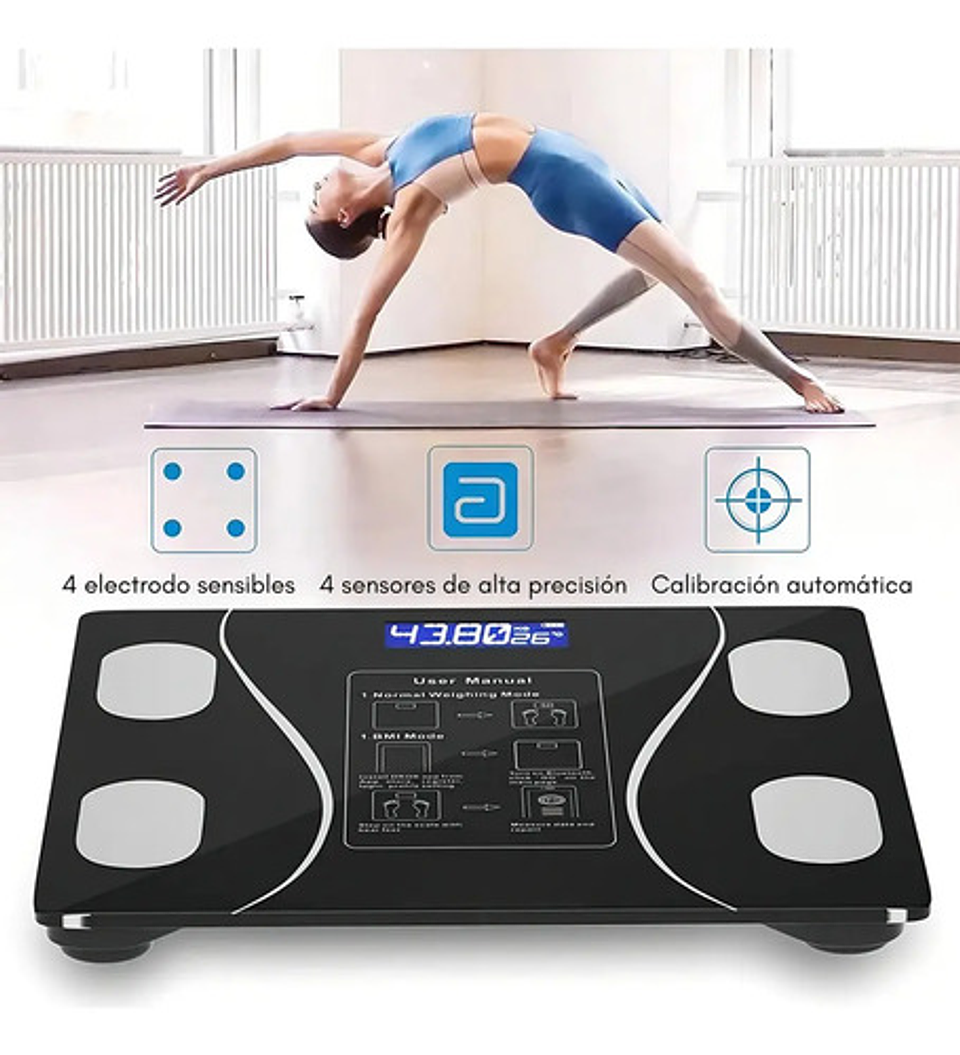 Báscula Inteligente De Bioimpedancia Digital Bluetooth 8
