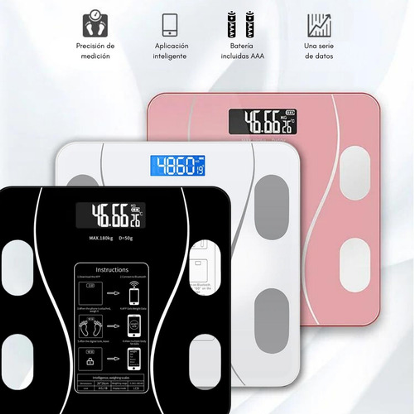 Báscula Inteligente De Bioimpedancia Digital Bluetooth 10