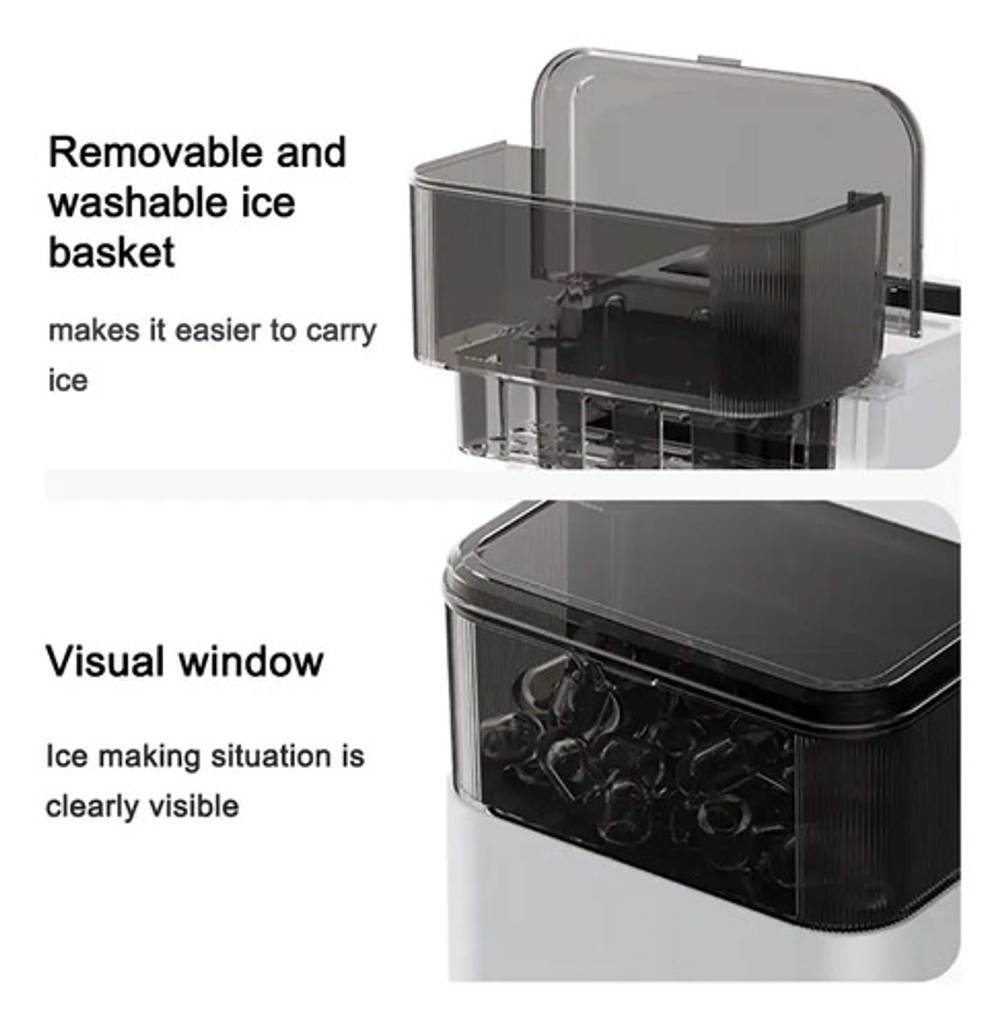 Máquina De Hielo Automática 1.4l Mini Cubitos Encimera 3