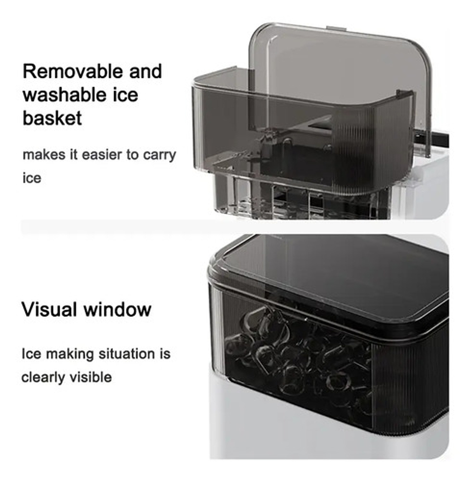 Máquina De Hielo Automática 1.4l Mini Cubitos Encimera 3