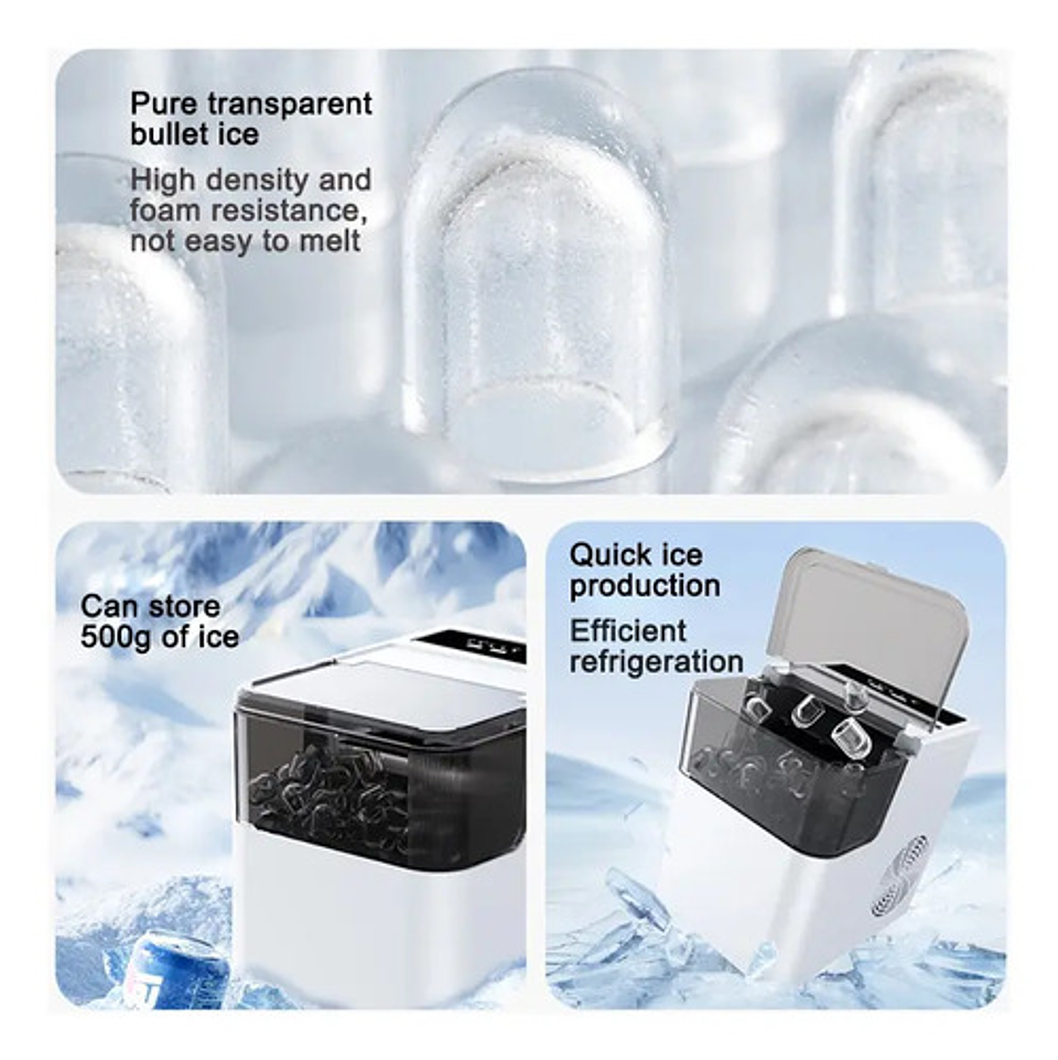 Máquina De Hielo Automática 1.4l Mini Cubitos Encimera 7