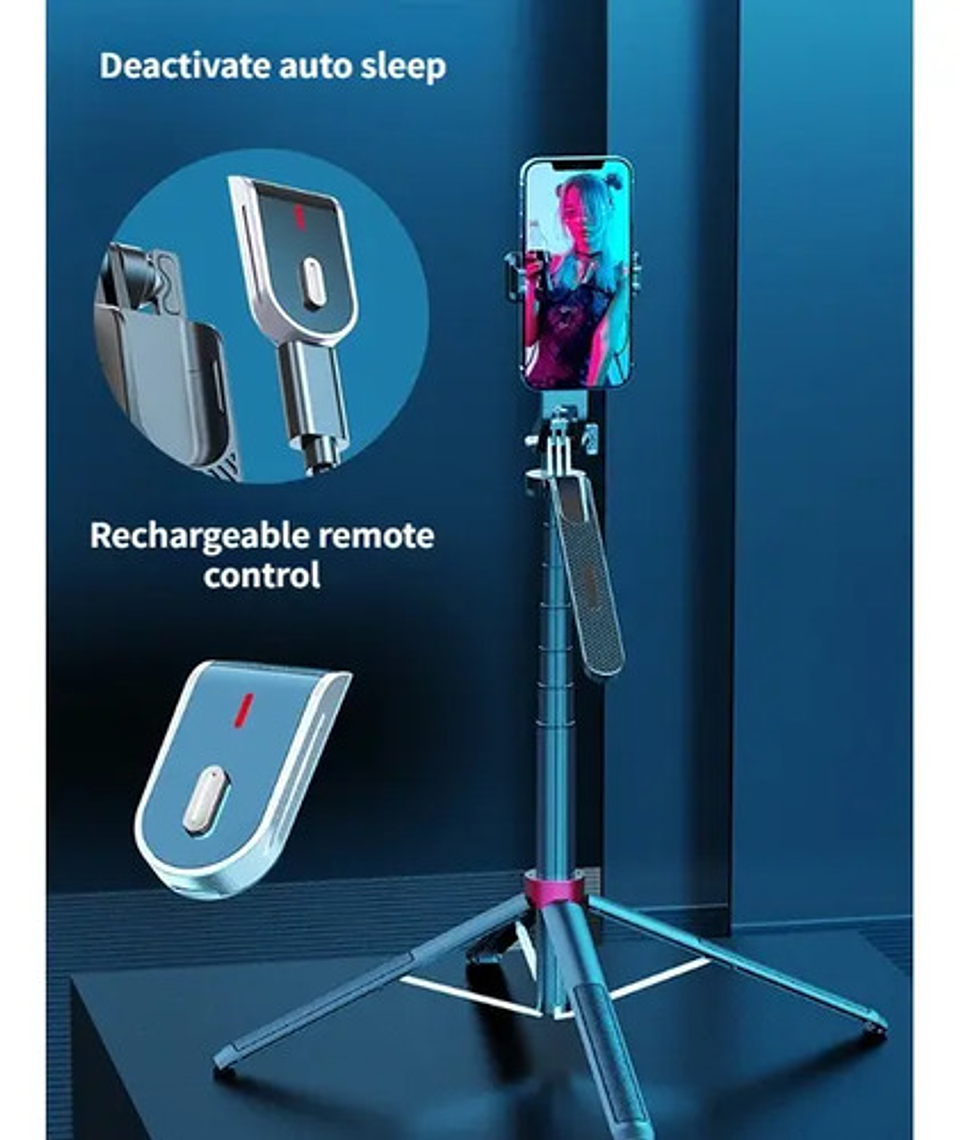 Palo Selfie Teléfono Flexible Luz Led Control Inalámbrico 3