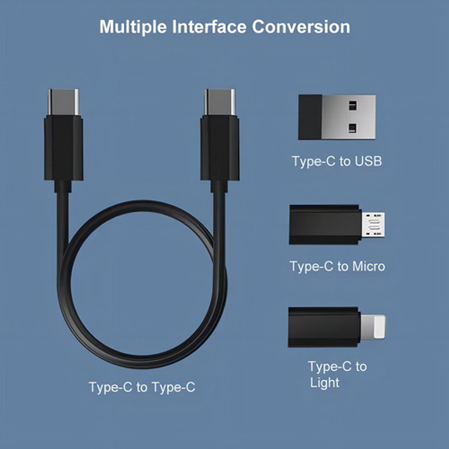 Cable Usb Otg 6 En 1 Tipo C + 3 Adaptadores, Carga Y Datos 9