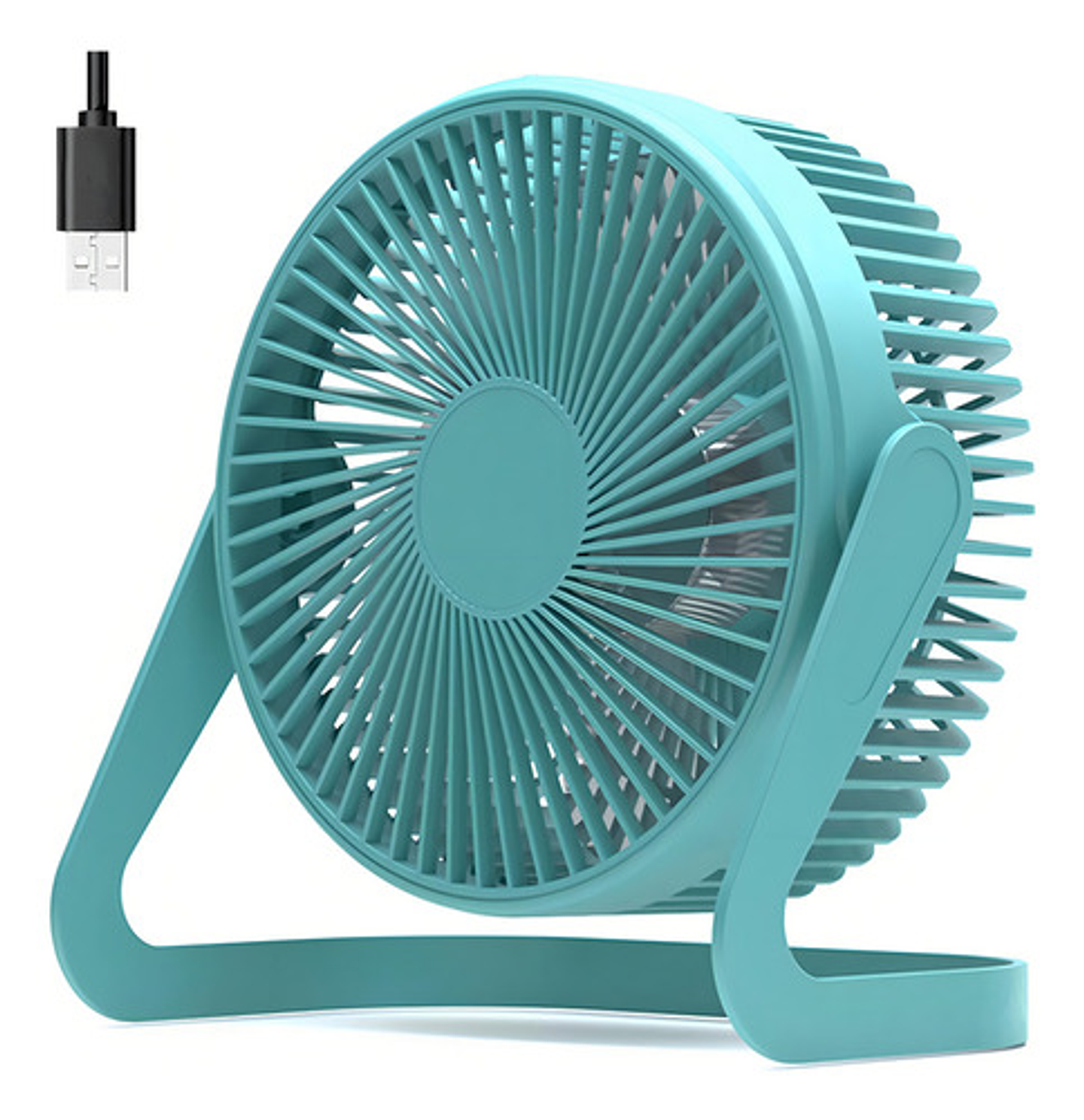 Mini Ventilador De Mesa Usb 6 Silencioso Portátil Ideal Turquesa 1