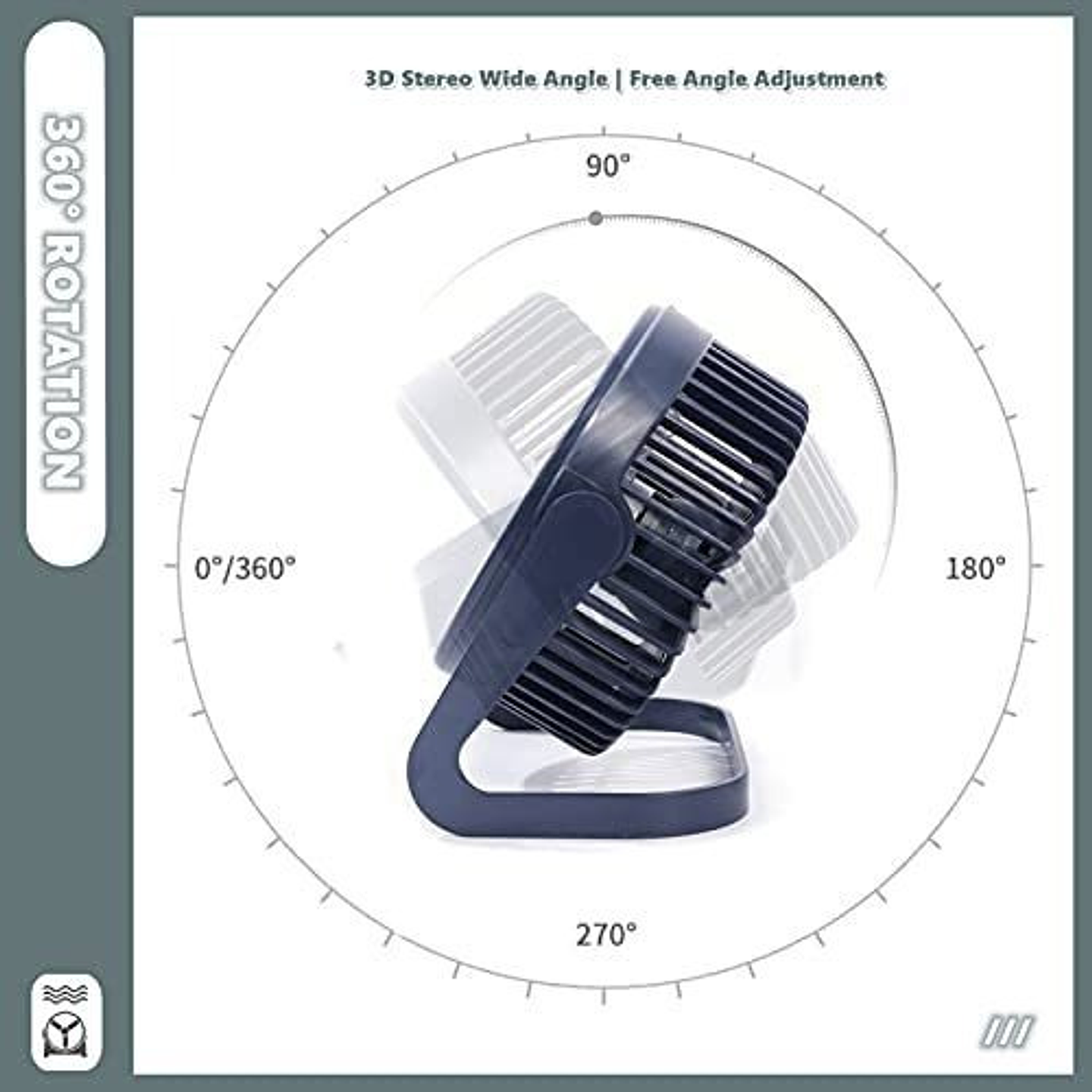 Mini Ventilador De Mesa Usb 6 Silencioso Portátil Ideal Turquesa 3