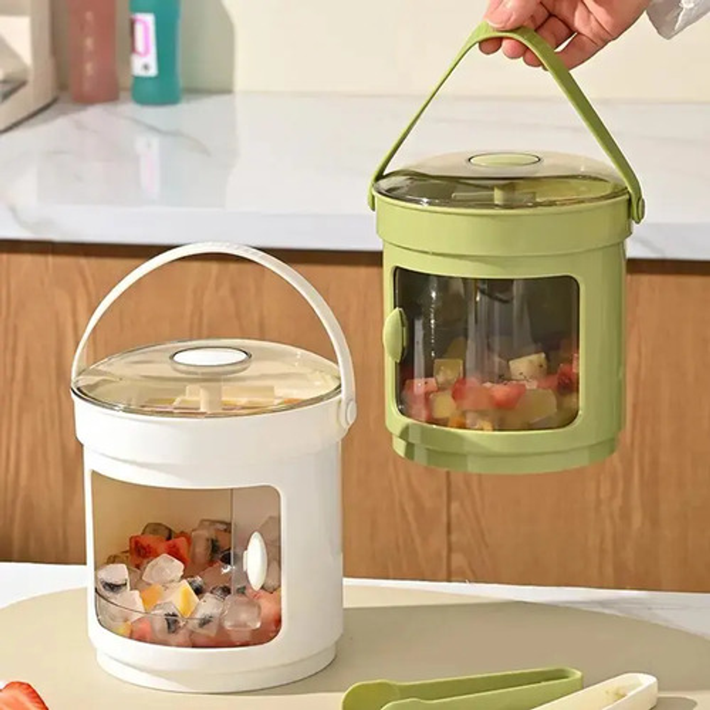 Bandejas Hielo Con Tapa Y Contenedor 36 Cubos Congelador 5